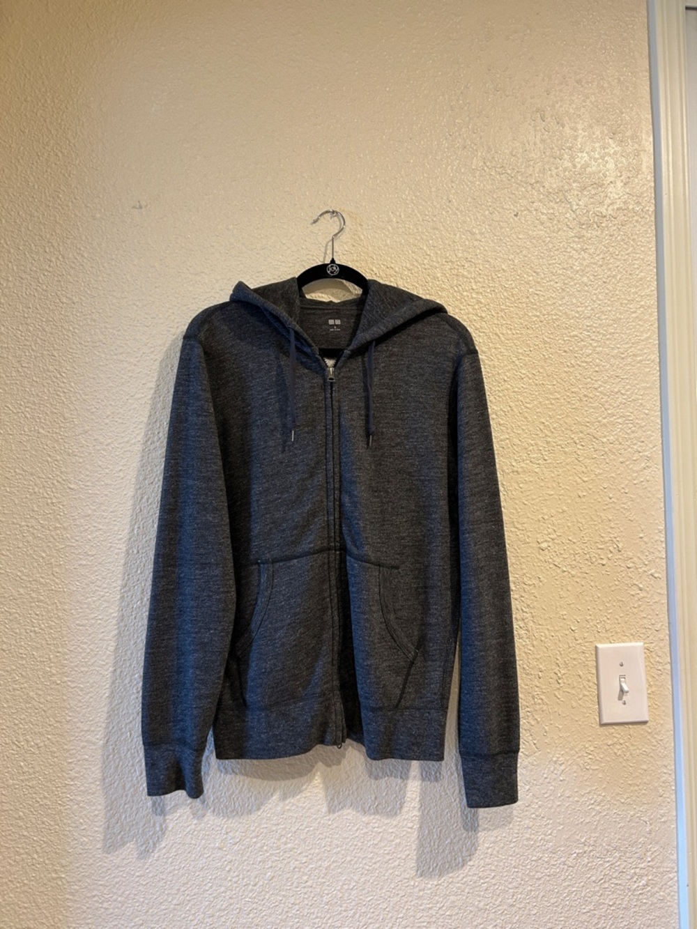 Uniqlo Dark Gray Zip-Up Hoodie Sweater